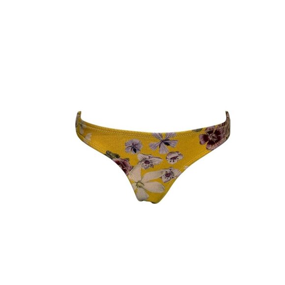 Triangl yellow floral scuba Neoprene Bikini top is medium bottom is XL - Picture 4 of 13